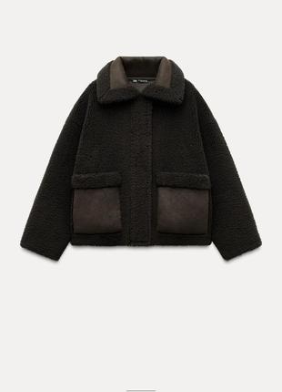 Дубленка зара zara куртка теди тедды из искусственной овчины