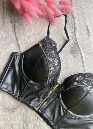 Кожаный бюстгальтер из лимитированной серии  🗝️privat collection🗝️от  💔hunkemoller💔