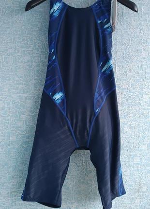 Новый женский цельный купальник комбинезон с цветными блоками, с открытой спинкой.