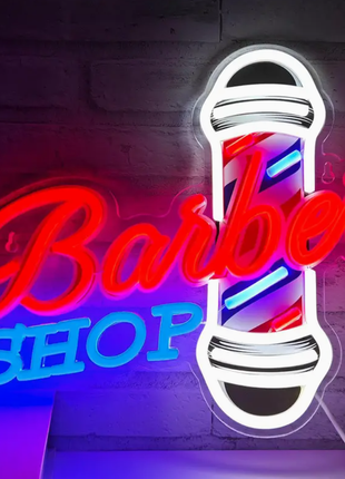 Неонова вивіска для барбер шопу живлення від usb
