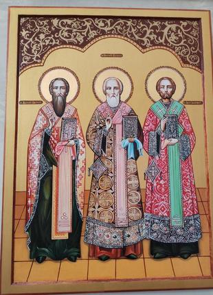 Ікона писана трьох святителів василія великого григорія богослова івана золотоустого