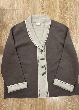 Шерстяной кардиган тауп 100% wool