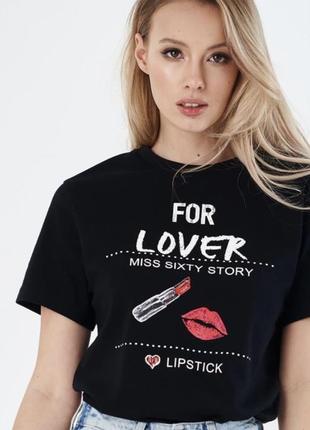 Чорна футболка miss sixty