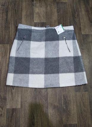 Теплая юбка в клетку dunnes