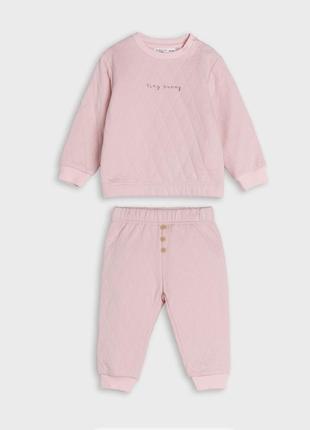 Костюм для немовляти трикотажний теплий рожевий 74 розмір 6-9 місяців