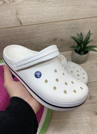 Кроксы белые crocs crocband 11016-100