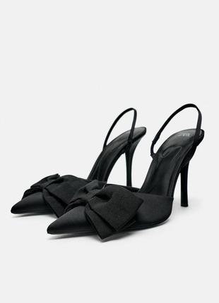 Туфли на каблуке с бантом зара zara на каблуке босоножки босоножки