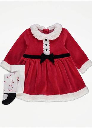 Рождественский красный костюм санта-клауса и колготки george 7096,, 6903