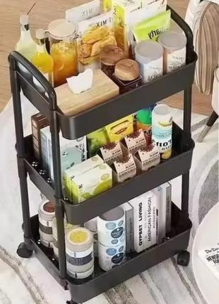 Етажерка 59*33*22см три полиці колір чорний