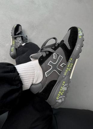 Мужские кроссовки premiata mick black grey7 фото