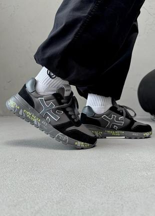 Мужские кроссовки premiata mick black grey4 фото