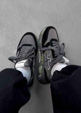 Мужские кроссовки premiata mick black grey6 фото