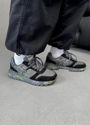 Мужские кроссовки premiata mick black grey2 фото