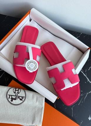 Премиальные кожаные женские шлепанцы сандали