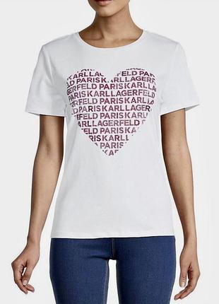 Біла футболка з принтом karl lagerfeld оригінал
