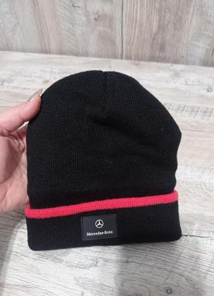 Зимняя шапка на мальчика 3-6 мес. на флисе