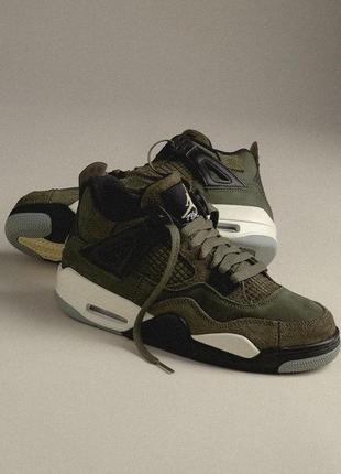 Кроссовки jordan 4 retro se craft medium olive (gs)