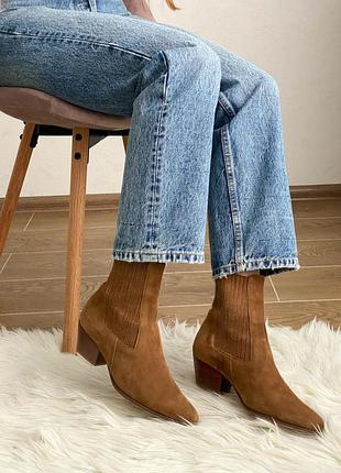 Замшевые ботинки ковбойки sandro