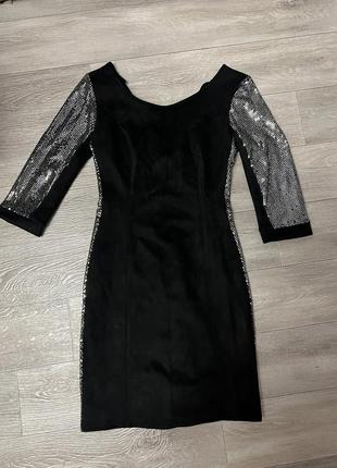 Сукня замш в паєтки