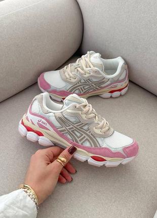 Кросівки асікс жіночі, asics gel - nyk white pink, кроссовки женские асикс демисезонные