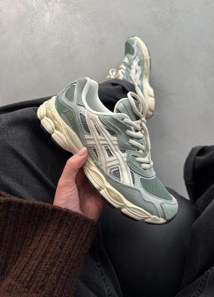 Asics gel nyk grey green ❤️36рр-45рр❤️ кросівки жіночі асікс, кроссовки асикс зелёные демисезонные