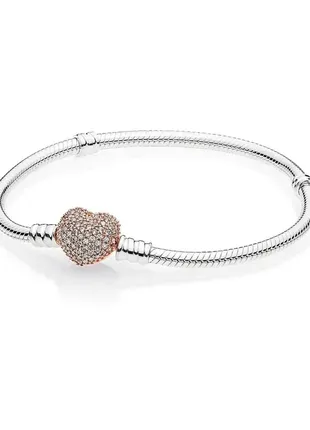 Серебряный браслет pandora с застежкой rose