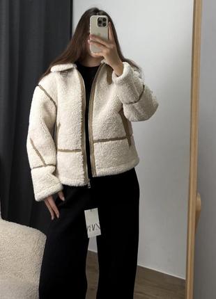Дублянка zara шубка тедді барашек
