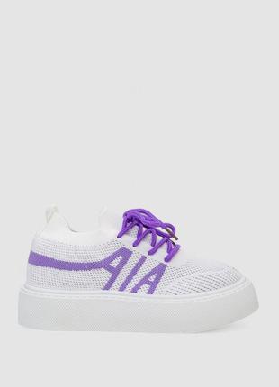 Кроссовки женские текстиль, цвет бело-сиреневый, 243r2023-33.ag+