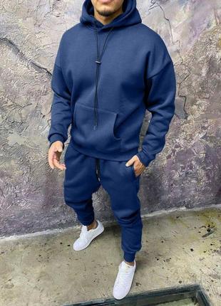 Мужской костюм, тринитка, синий,44-54