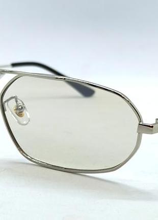 Брендові жіночі сонцезахисні окуляри модні вузькі бежеві напівпрозорі