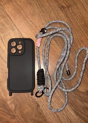 Чохол кейс на iphone 16 pro айфон 16 про новий на мотузці кросбоді