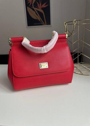 D&g sicily сумка бренд натуральная кожа люкс качество дольче красная