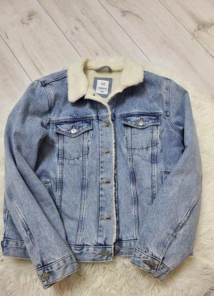 Утеплена джинсова куртка,  xl