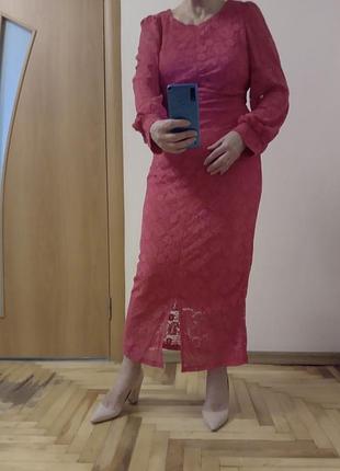 Гипюровое красивое платье, размер 14