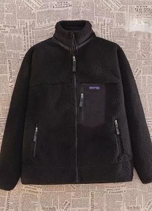 Флисовая кофта patagonia fleece sherpa classic retro-x jacket (черная куртка шерпа).