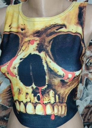 Топ с черепом black milk тотальный принт