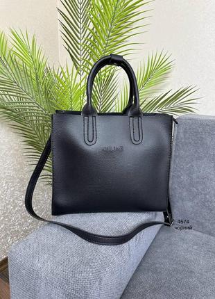 Женская стильная и качественная сумка из эко кожи черная