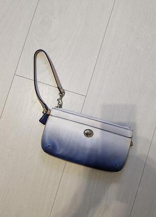 Coach peyton ombré клатч портмоне кошелек органайзер blue white 9"