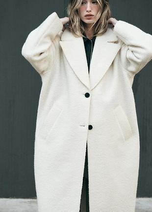 Пальто из букле zara original spain пальто зара
