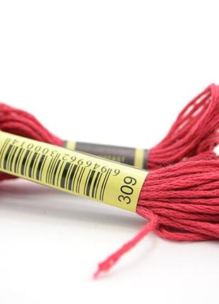 Нитки мулине для вышивки схс -309 темно-малиновая роза , 8 м