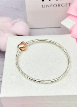 Серебряный браслет с застежкой rose