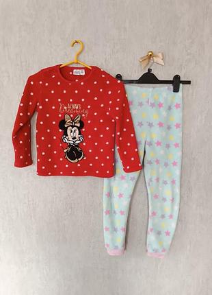 Теплая пушистая пижама комплект для дома р 8-9 лет