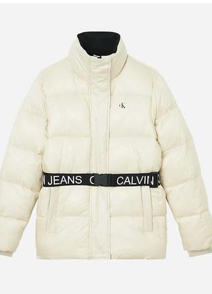 Пуховая женская куртка calvin side размер xs