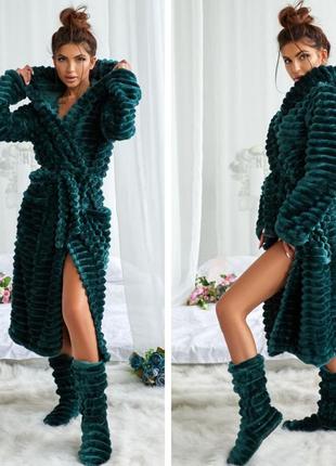 Халат махра,зелений,42-60