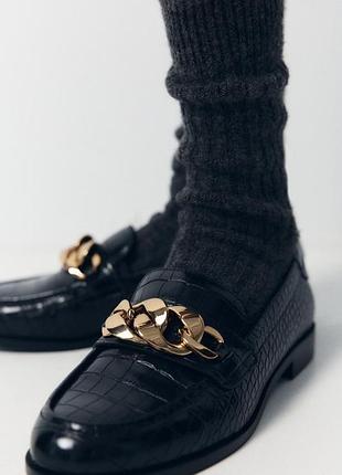 Лоферы женские черные zara new