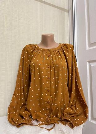 Великолепная блуза рубашка в горох бренда lindex