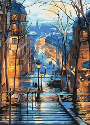 Картина за номерами вечірнє місто після дощу