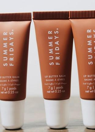 Бальзам з відтінком summer fridays lip butter balm for hydration & shine in iced coffees.