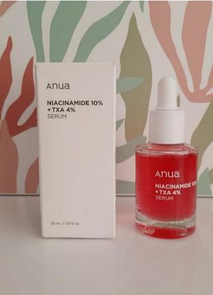 Освітлювальні сироватка з ніацинамідом anua niacinamide 10%+txa 4% serum