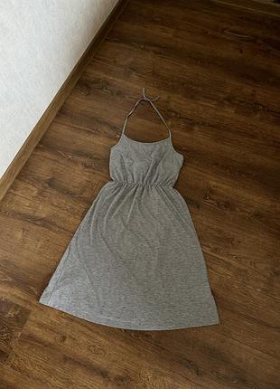 Стильний сірий сарафан міді розмір s-m плаття